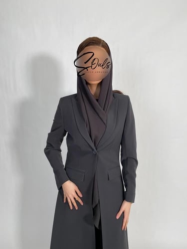 بليزر رسمي رمادي غامق