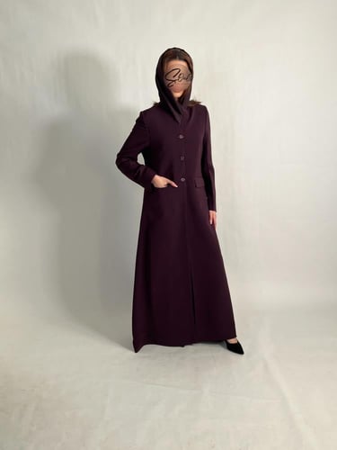 بليزر بأزرار أماميه بنفسجي غامق