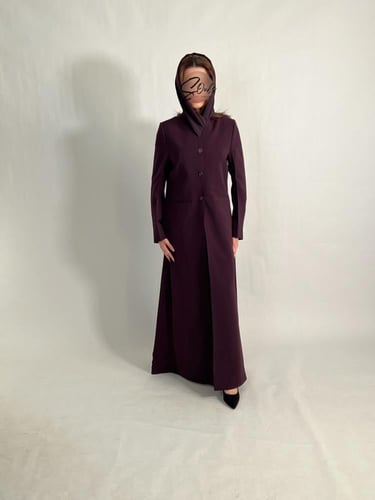 بليزر بأزرار أماميه بنفسجي غامق