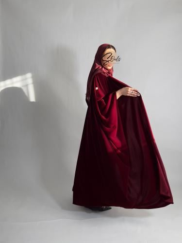 بشت مخمل عنابي