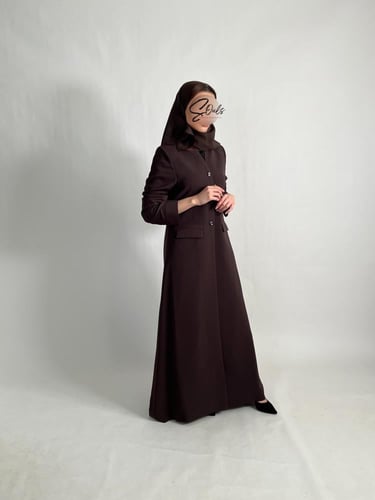 بليزر بأزرار أماميه بني