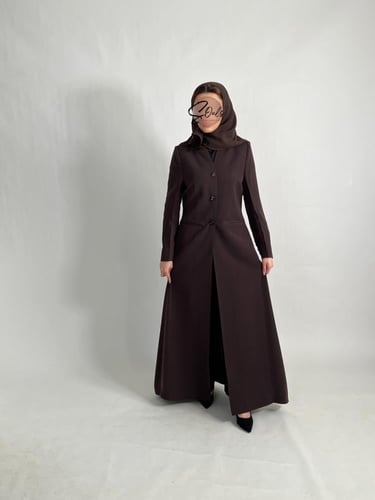 بليزر بأزرار أماميه بني