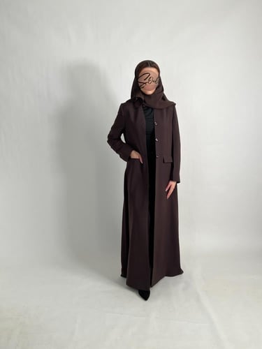 بليزر بأزرار أماميه بني