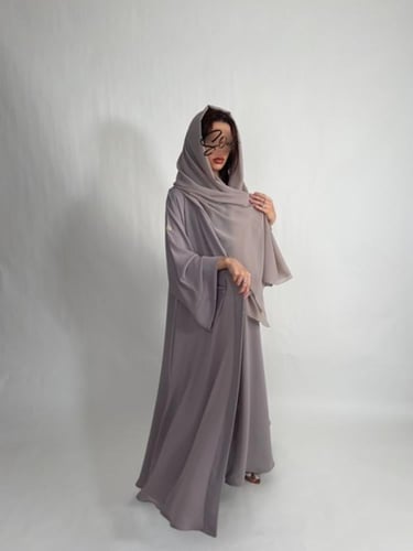عبايه رمادي فاتح