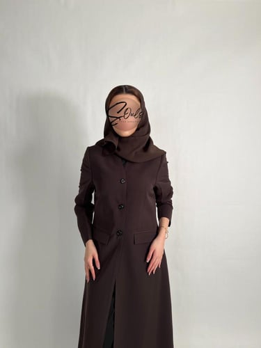 بليزر بأزرار أماميه بني