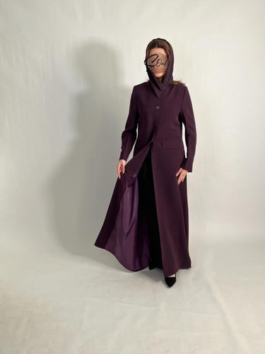 بليزر بأزرار أماميه بنفسجي غامق