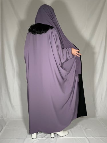 عباية دبل فيس (موف - أسود)