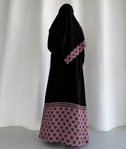 طباعة خاصة ByHila بشيفون جورجيت منقط بني