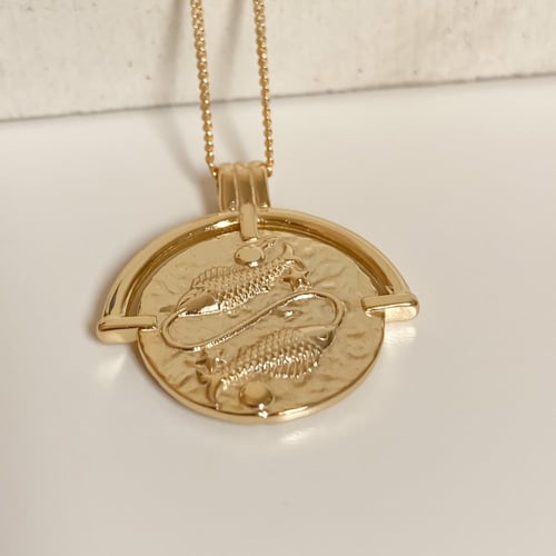 سلسلة برج الحوت, من الفضة الاسترليني عيار 925 مطلي...