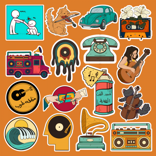 مجموعة 1 ستيكرات موسيقية