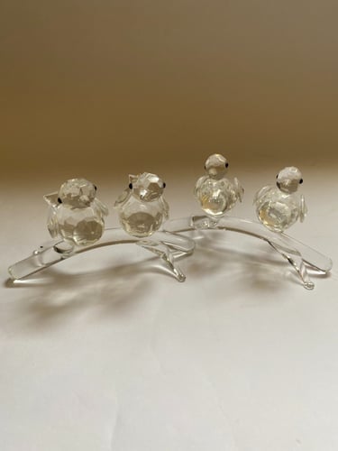 مسكات عصافير كرستال مقاس 10 سم زوجين