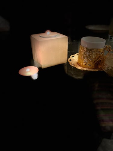 قاعده شموع خشب طبيعي مقاس 7-6