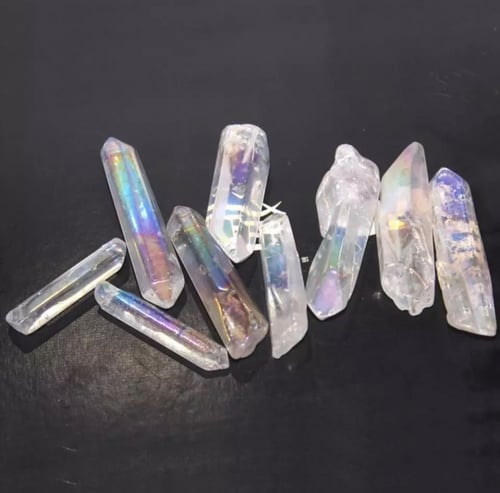 5 قطع كرستالات كوارتز طبيعيه لون ابيض عاكس