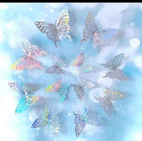 3قطع فراشات ب 3 مقاسات مختلفه لتزين اعمال الريزن و...