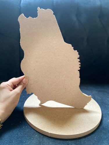 خشب mdf خريطه المملكه فقط جاهز للاعمال الخشبيه سمك...