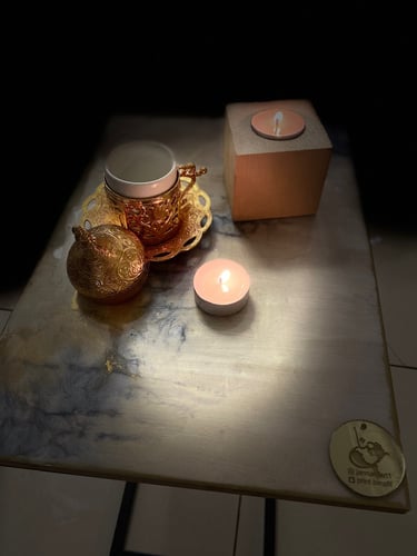 قاعده شموع خشب طبيعي مقاس 7-6