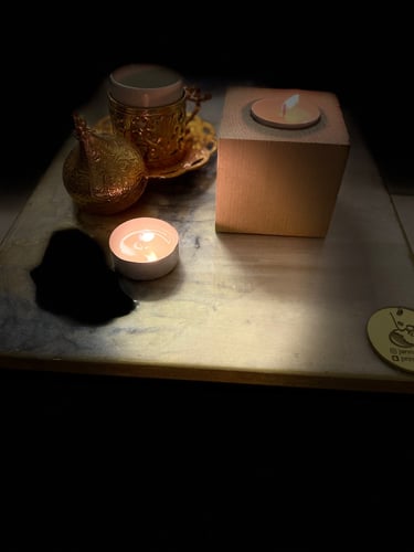 قاعده شموع خشب طبيعي مقاس 7-6