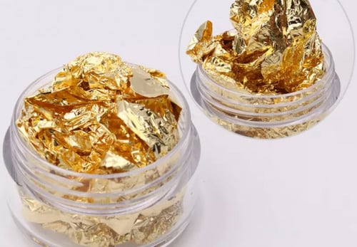 ورق ذهب مفتت متوفر 3 الوان