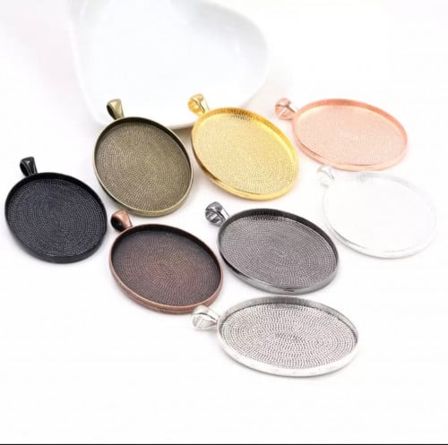 5 قطع قالب اكسسورات معدني بيضاوي متنوعه الالوان