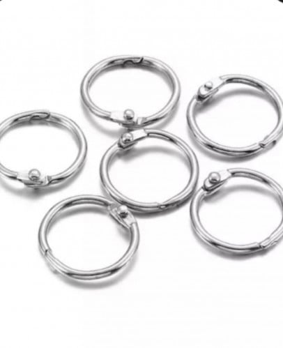 حلقات معدنيه الدفتر 6 قطع قطر 2.4 سم