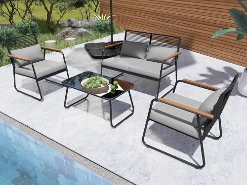 جلسه خارجية لـ 4 أشخاص مصنوع من الراتان + Steel BY...