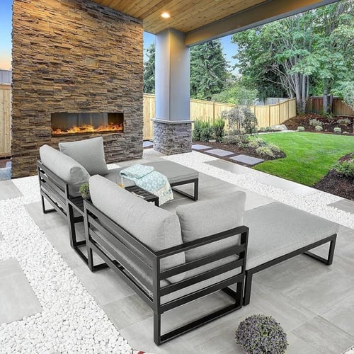 طقم جلوس معدني 5 قطع