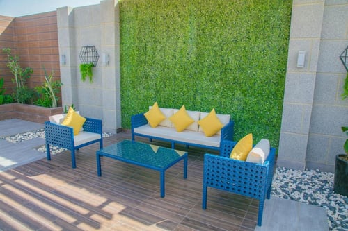 طقم جلوس 5 أشخاص من الراتان الصناعي