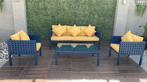 طقم جلوس 5 أشخاص من الراتان الصناعي