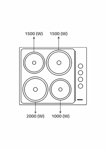 سطح جليم غاز بلت ان كهرباء (58.5) سم ، (4) شعلات ،...