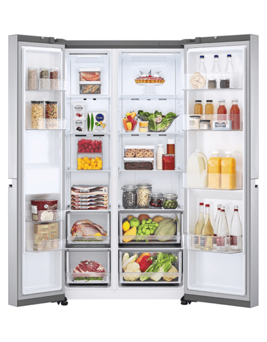 ثلاجة ال جي دولابي فضي 28.2 قدم