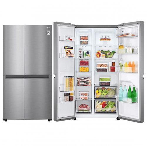 ثلاجة ال جي دولابي 22.8 قدم فضي بلاتيني