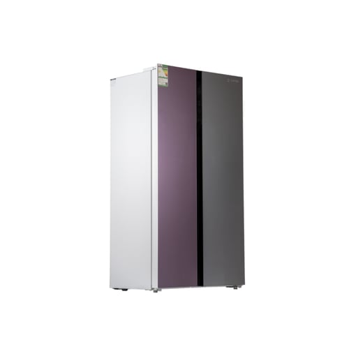 ثلاجة الزاهد 17.2 قدم دولابى زجاج ليلكي ورمادي