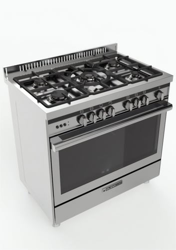 فرن جليم غاز 60*90، (5) عيون غاز، مروحة، مقلاة هوا...