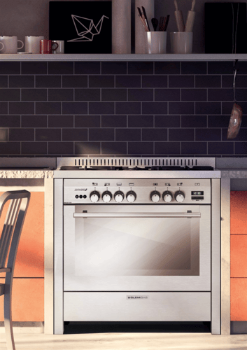 فرن جليم غاز 60*100، (5) عيون غاز، مروحة، مقلاة هو...