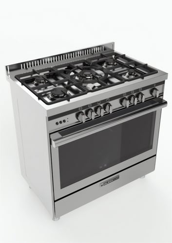 فرن جليم غاز 60*100، (5) عيون غاز، مروحة، مقلاة هو...