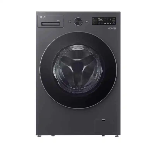 غسالة ال جي تعبئة امامية 15 كجم واي فاي، فضي غامق