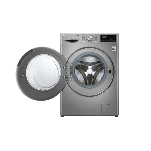 غسالة ال جي أتوماتيك 9 كجم، تنشيف 6 كجم، فضي