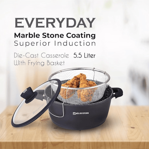 مولر كيتشن قلاية عميقة مع سلة قلي سلكية 26 سم 5.5...