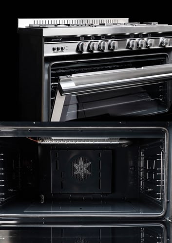 فرن جليم غاز 60*100، (5) عيون غاز، مروحة، مقلاة هو...