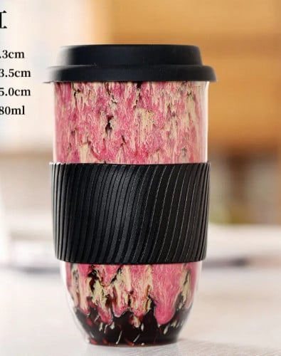 كوب سيراميك ريفي مع غطاء 480 مل