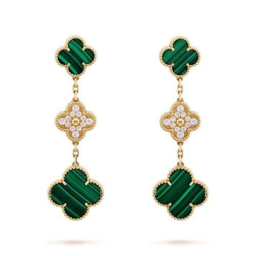 Alhambra earrings,٣ وردات وألماس