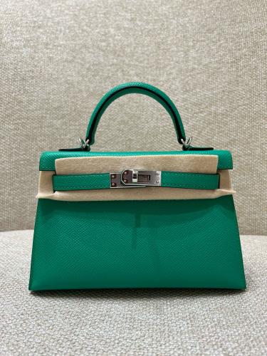 Kelly mini, vert jade epsom