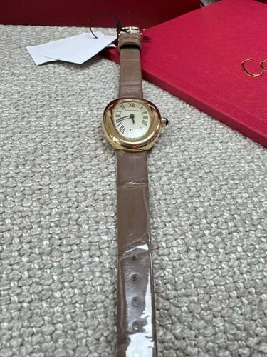 كارتييه بانوار ستيل مطلي ذهب وجلد