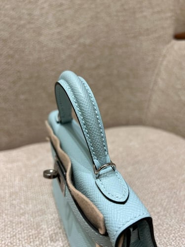 kelly mini, blue zephyr epsom