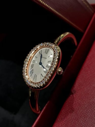 كارتييه بانوار سايز سمول ألماس مطلي ذهب روز قولد