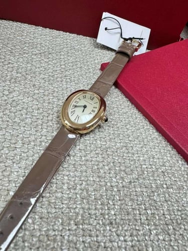 كارتييه بانوار ستيل مطلي ذهب وجلد