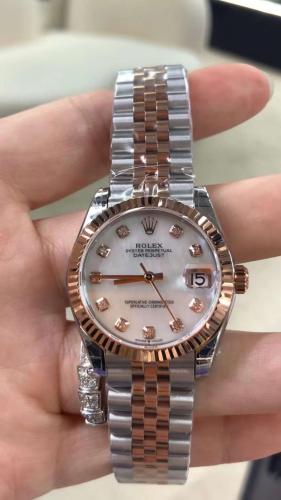 رولكس ديت جست ستيل ومطلي روز قولد ارقام الماس مينا...