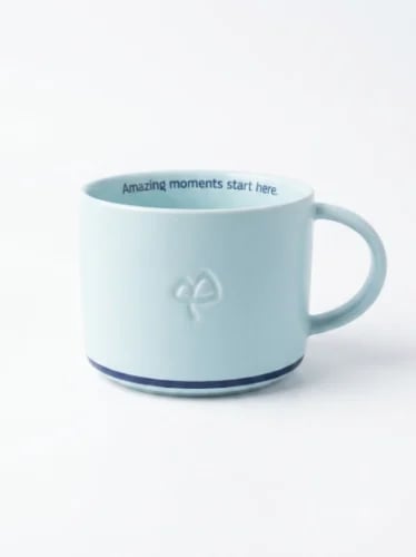 كوب سيراميك أزرق يحمل شعار مذهلة 250ML