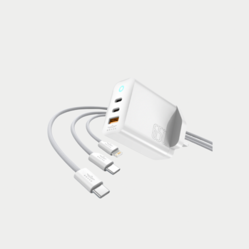 فيش جداري 2PD + USB + كيبل 65W GAN