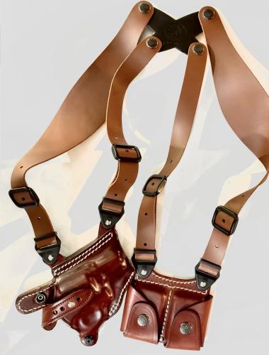 OK 120M LEATHER SHLD HOLSTR REV DOUBL CARRTRIDGEجر...